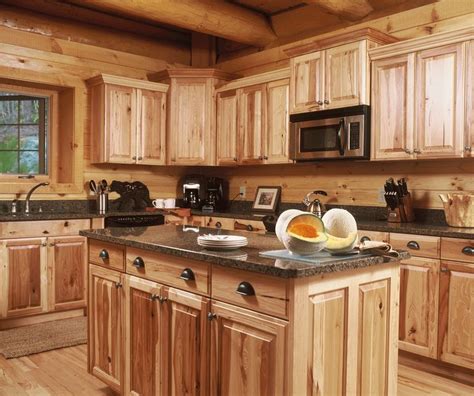 paint colors for log cabin interior | Log home kitchens, Hickory kitchen cabinets, Rustic kitchen