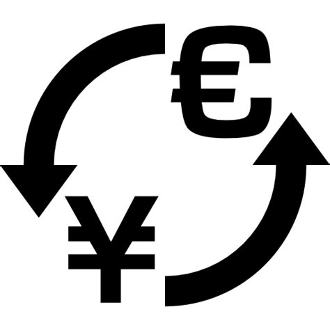 Money exchange symbol euro yen - Free commerce icons