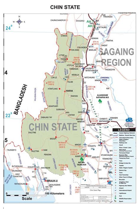 Chin state Myanmar map - Map of chin state Myanmar (South-Eastern Asia - Asia)