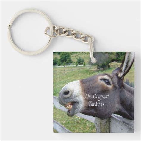 The Original Jackass Funny Donkey Mule Farm Animal Keychain | Zazzle