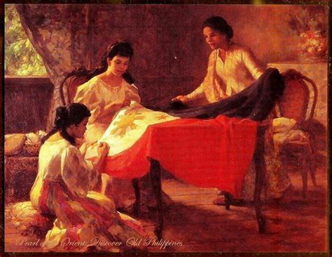 Confeccion de la Standarte Nacional (Making of the Philippine Flag) - F. Amorsolo (oil painting ...