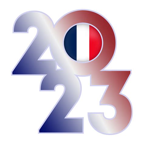 Happy New Year 2023 banner with France flag inside. Vector illustration ...