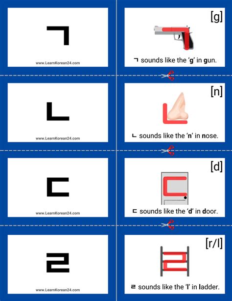 Free Korean Alphabet Flashcards - LearnKorean24