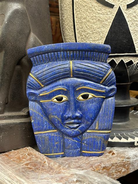 Egyptian Goddess Hathor Head Statuette Museum Replica Made - Etsy