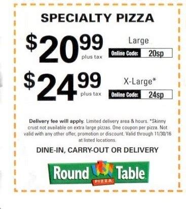 Round Table Pizza Coupons and Discounts