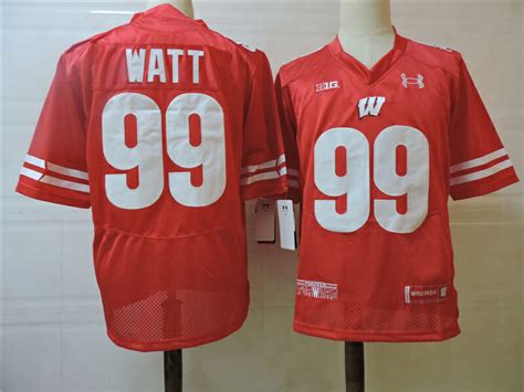 Wisconsin Badgers #99 Watt College Football Jersey Red – Top Design Fan