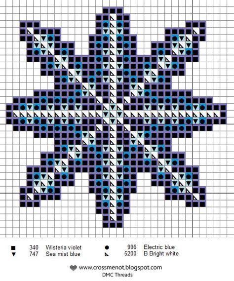 Free Snowflake Chart | Snowflake cross stitch, Snowflake cross stitch pattern, Christmas cross ...