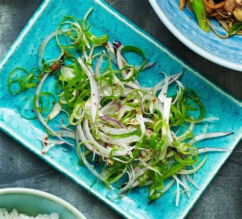 Spicy spring onion salad recipe | BBC Good Food