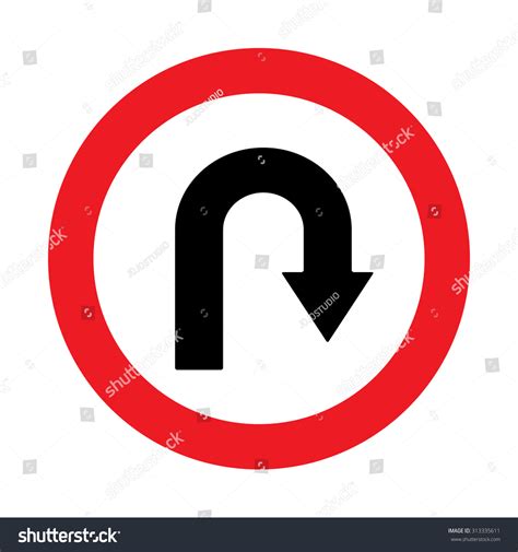 Prohibition Sign U-turn Vector Illustrations Stock Vector (Royalty Free ...