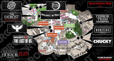 New Speculation Map for Halloween Horror Nights 2023 at Universal Studios Hollywood Features ...