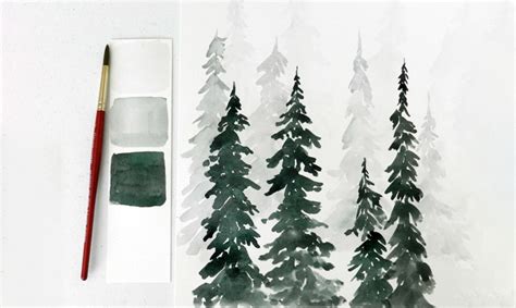 Paint a Fast and Fabulous Watercolor Pine Forest | Craftsy