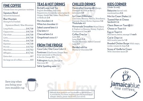 Jamaica Blue menù, Cambridge - Main Menu | Sluurpy