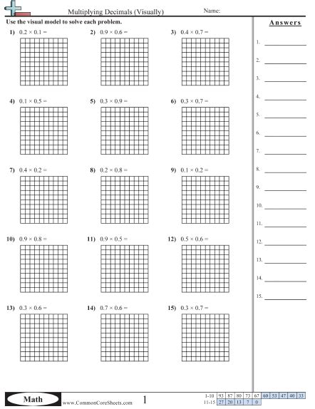 Decimal Grid Worksheet