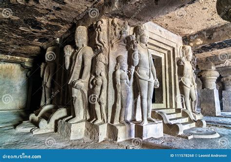 Interior Of The Kailasa Temple (lion Sculptures), Ellora Caves, Maharashtra, India Editorial ...