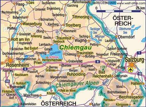 Map of Chiemgau (Germany Bavaria) - Map in the Atlas of the World - World Atlas