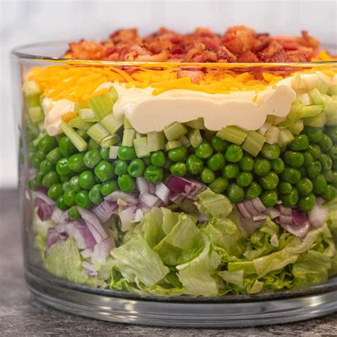 Seven Layer Salad Recipe - Dinner, then Dessert | Layered salad recipes ...