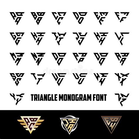 Triangle Fonts Monogram Logo Icon Vector Illustrator Stock Vector ...