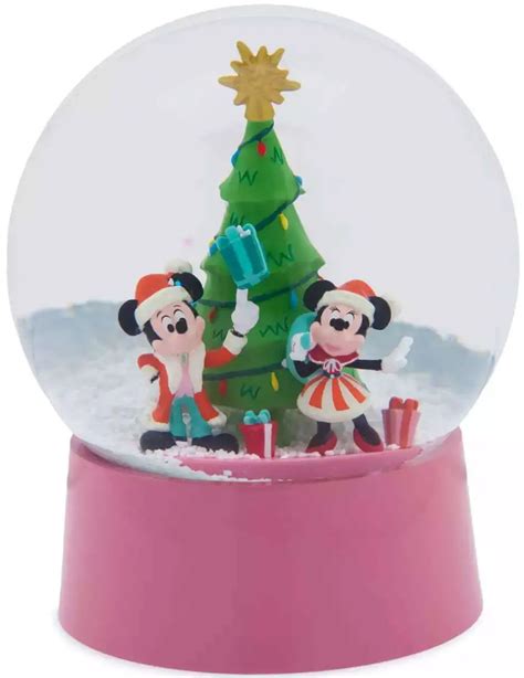 Disney 2023 Holiday Santa Mickey Minnie Mouse Snow Globe - ToyWiz