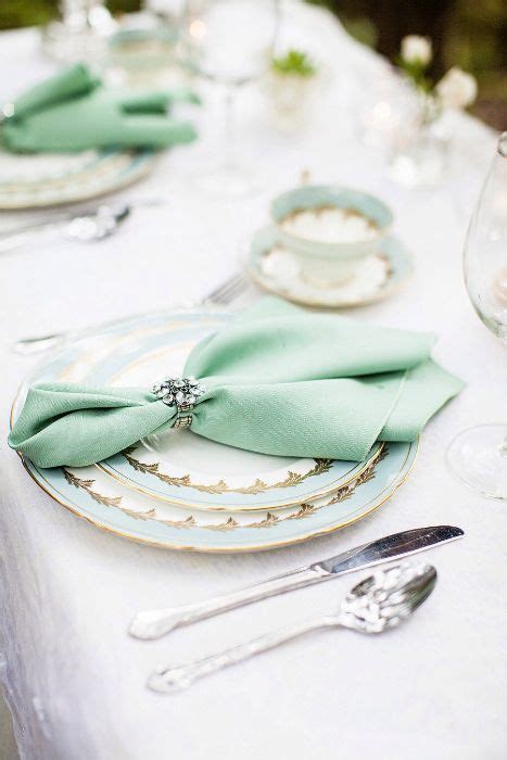 10 Inspired Ideas For Napkins | Mint wedding, Wedding mint green, Wedding napkins