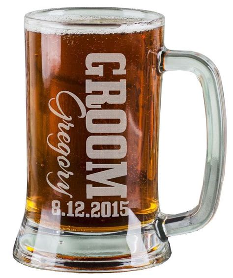 16 Oz Groomsmen Beer Mugs Engraved Wedding Party Groomsman Best Man ...