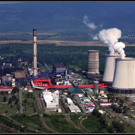 Aerial photo of the Mátra Power Plant near Budapest, Hungary ...