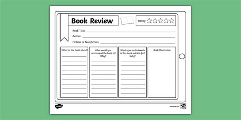 Book Review Template for 3rd-5th Grade (teacher made)