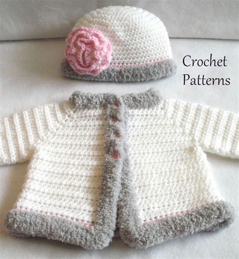 Crochet PATTERN Baby Sweater & Hat Patterns the Laura Baby - Etsy