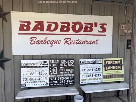 Online Menu of Bad Bobs Bbq Restaurant, Newbern, Tennessee, 38059 - Zmenu