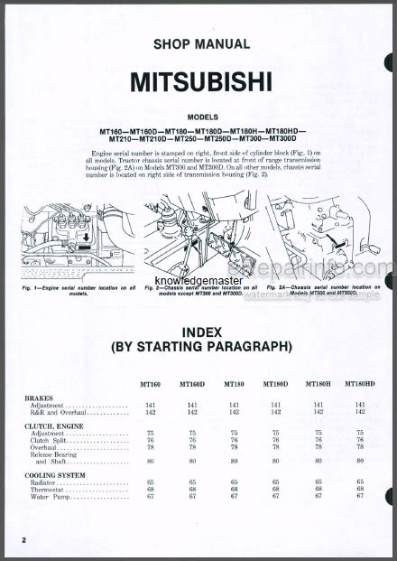 Mitsubishi MT160-MT300D Shop Manual Tractors – eRepairInfo