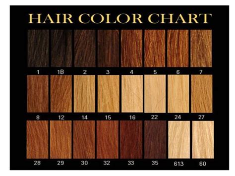 Hair Color Chart By Numbers