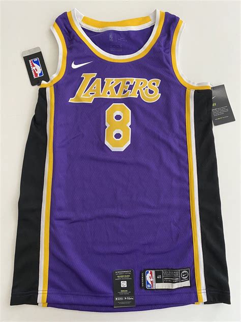 NIKE KOBE BRYANT LA LAKERS PURPLE BLACK SWINGMAN #8 JERSEY AV3701 504 ...