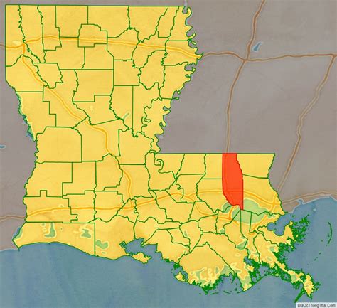 Map of Tangipahoa Parish, Louisiana - Thong Thai Real