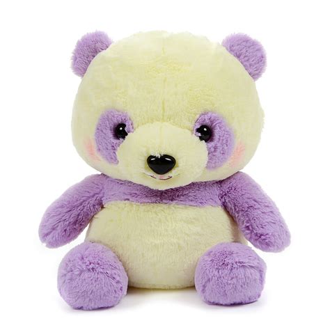 Plush Panda, Amuse, Honwaka Panda Baby, Yume Pansy, Yellow / Purple, 16 Inches Big Size