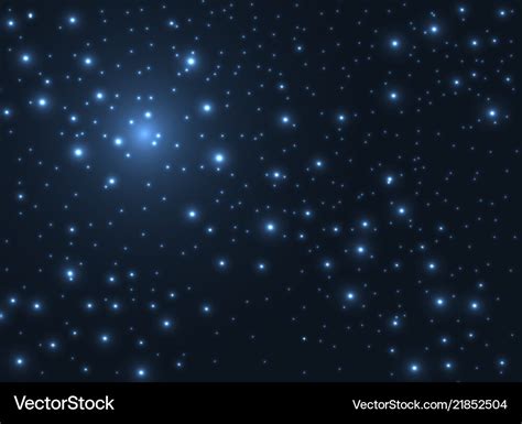 Shining stars glow in the dark sky background Vector Image