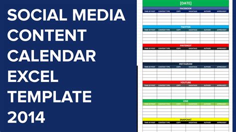 Social Media Calender Template Excel 2014 | Editorial Planner for Social Media — Social Media ...