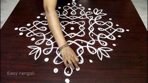 melika muggulu with 11 to 1 straight dots-easy rangoli-designs-chukkala muggulu-kolam-sankranthi ...