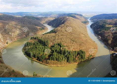 Beautiful View on the Saar River Loop in Autumn at Mettlach, Germany Stock Photo - Image of ...