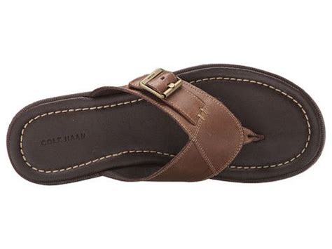 Cole Haan Sheffield Thong II Camel - 6pm.com | Mens leather sandals ...