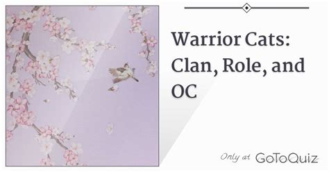 Warrior Cats: Clan, Role, and OC