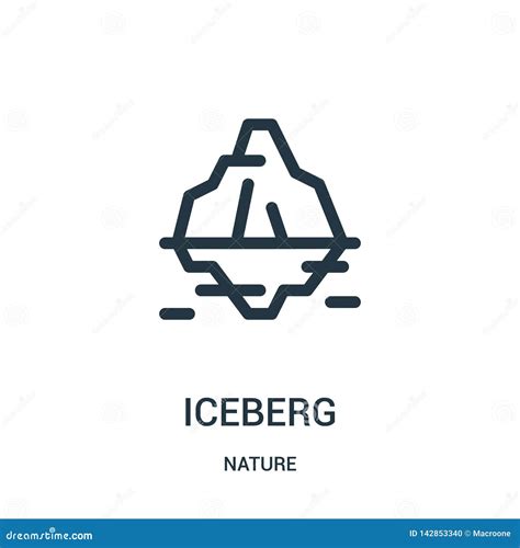 Iceberg Icon Vector from Nature Collection. Thin Line Iceberg Outline Icon Vector Illustration ...