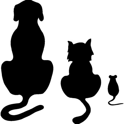 Chien, chat et souris (800×800) | Silhouette art, Dog silhouette, Cat ...