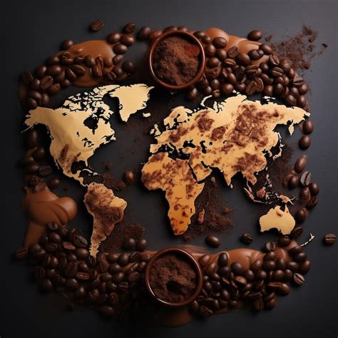 Premium AI Image | Coffee world map