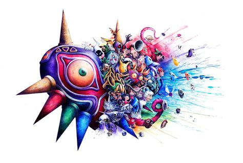 Download Majora's Mask Explosion Art Wallpaper | Wallpapers.com