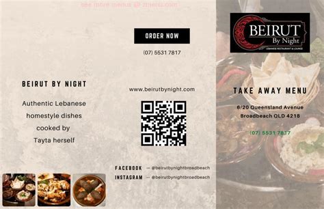 Online Menu of Beirut By Night Restaurant, Broadbeach, Queensland, 4218 - Zmenu