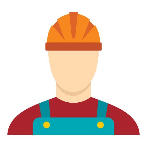 Builder icon, flat style 14636859 Vector Art at Vecteezy