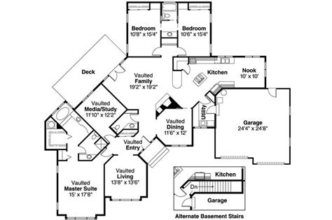 Courtyard house plans, Ranch home floor plans, Garage house plans