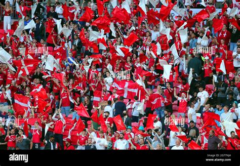 DENMARK FANS, ENGLAND V DENMARK, 2021 Stock Photo - Alamy