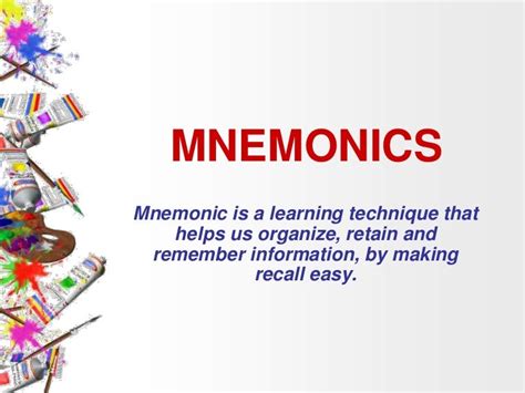 Mnemonic devices examples in psychology 319407-What is an example of mnemonic device - Pict4u88fe