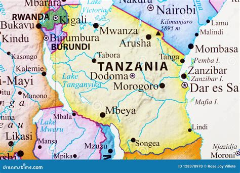 Map of tanzania stock illustration. Illustration of dodoma - 128378970