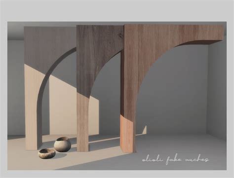 Olioli Fake Arches and Timber Door with... | Sims 4 cc furniture, Fake walls, Sims